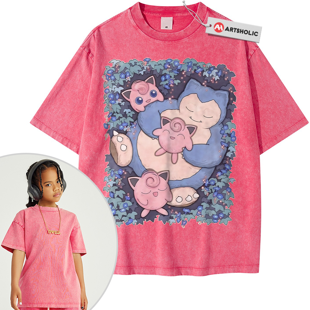 Snorlax vs Jigglypuff  Shirt For Kids, Pokemon  Shirt For Kids, Anime Vintage Shirt For Kids - Image 4