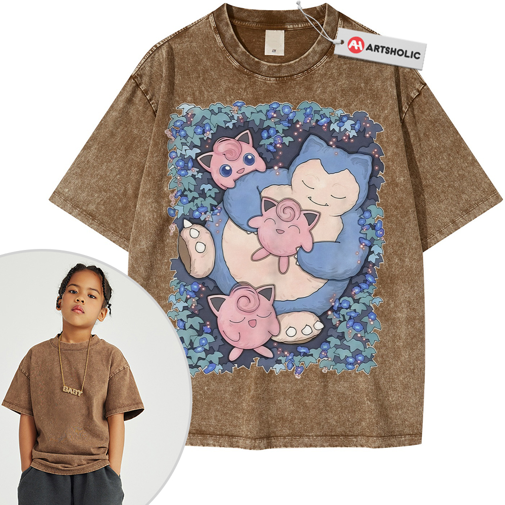 Snorlax vs Jigglypuff  Shirt For Kids, Pokemon  Shirt For Kids, Anime Vintage Shirt For Kids - Image 3