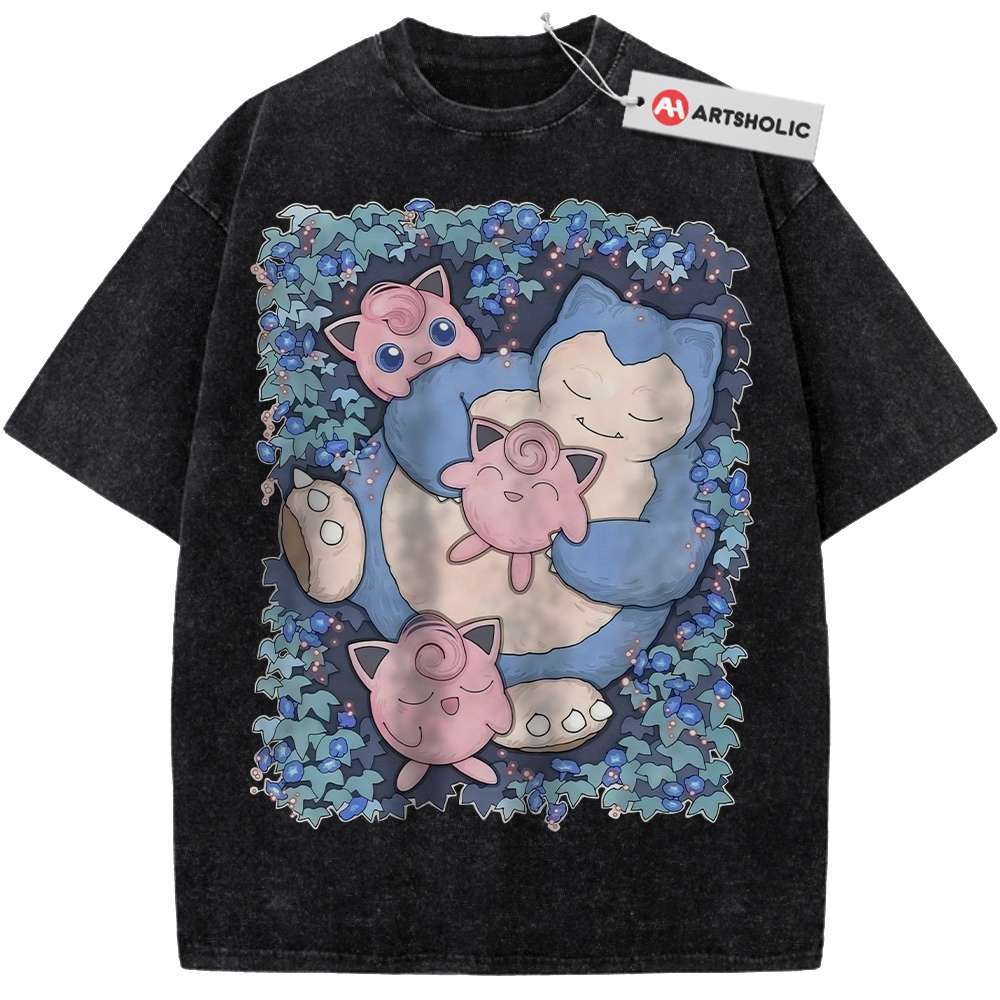 Alternative view of Snorlax vs Jigglypuff Shirt, Pokemon shirt, Anime Shirt, Vintage T-Shirt
