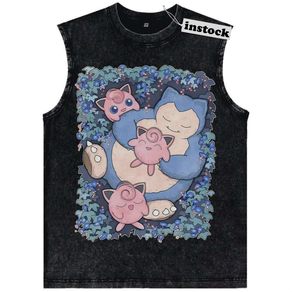 Snorlax vs Jigglypuff Tank Top, Pokemon Tank Top, Anime Tank Top, Vintage Tank Top
