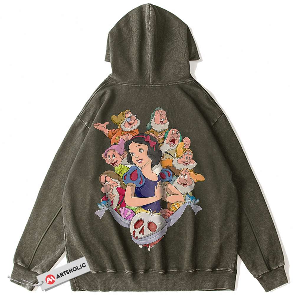 Alternative view of Snow White and the Seven Dwarfs Hoodie, Animated Hoodie, Vintage Hoodie