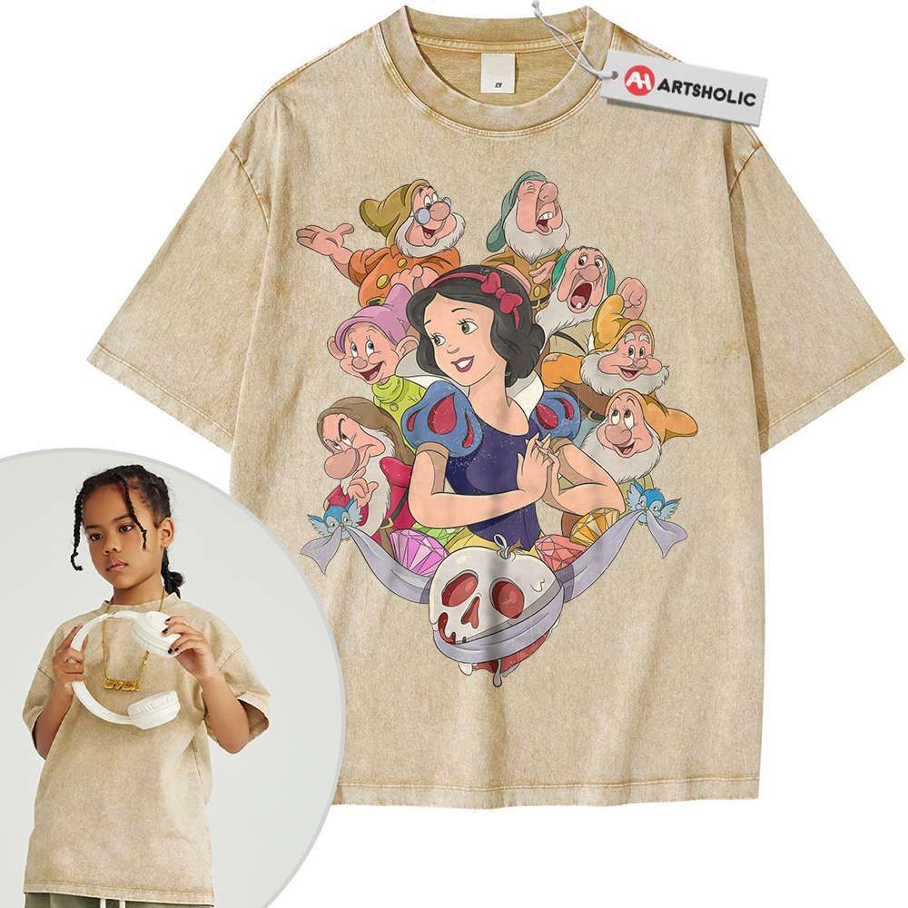 Alternative view of Snow White and the Seven Dwarfs Shirt For Kids, Animated Shirt For Kids, Vintage T-Shirt For Kids