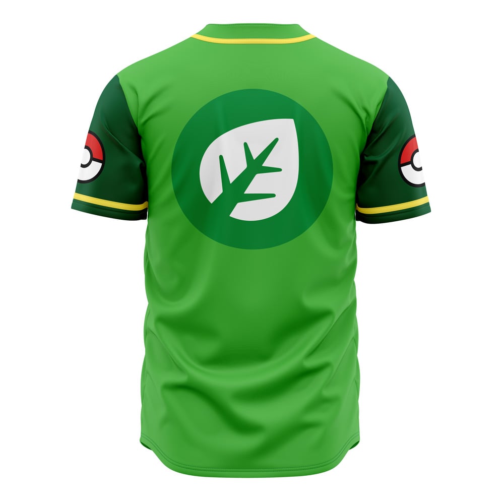 Alternative view of Solar Beams Grass Type Pokemon Baseball Jersey