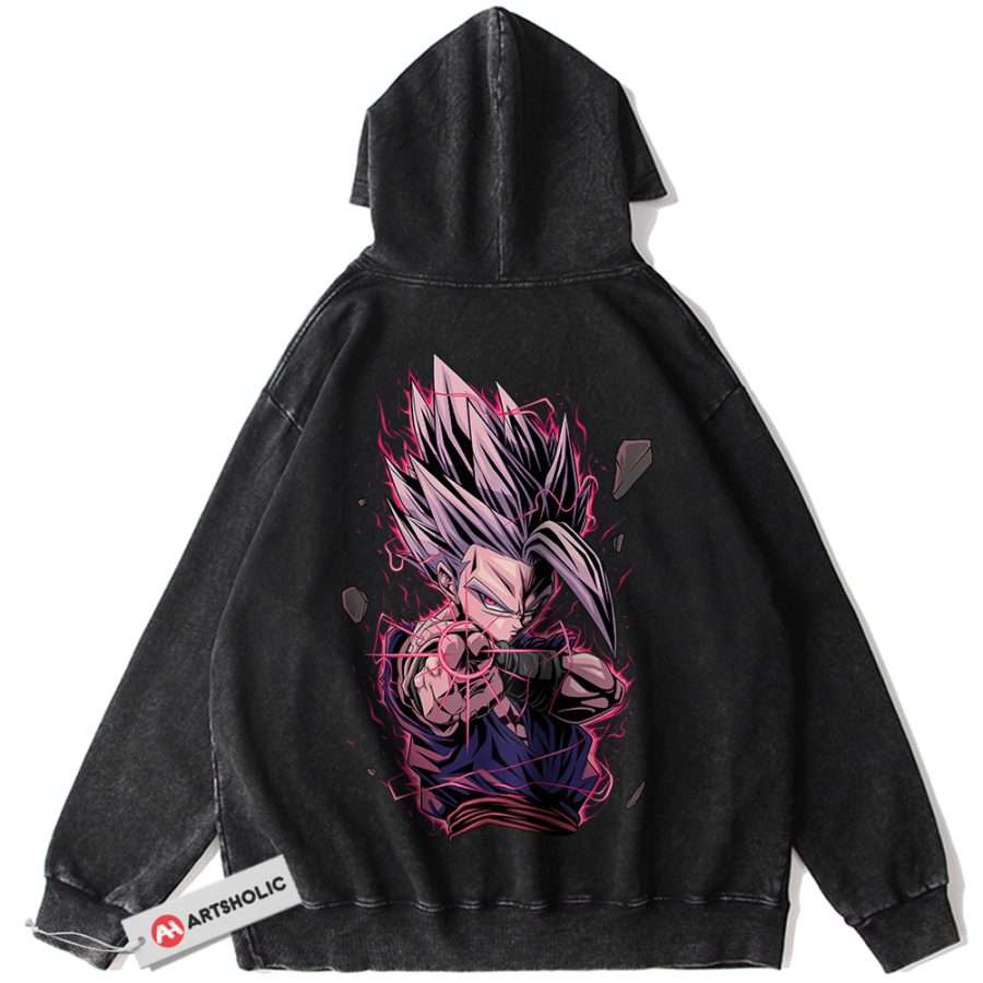 Alternative view of Son Gohan Hoodie, Dragon Ball Z Hoodie, DBZ Hoodie, Anime Hoodie, Vintage Hoodie