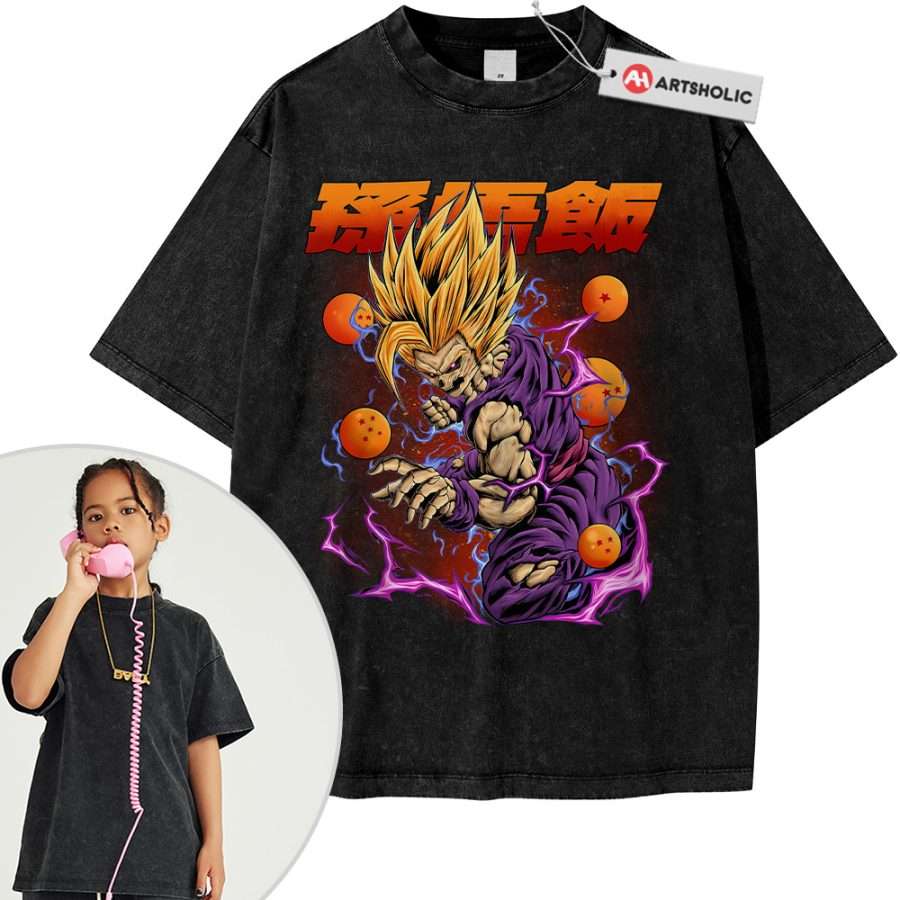 Alternative view of Son Gohan Shirt For Kids, Dragon Ball Z Shirt For Kids, DBZ Shirt For Kids, Anime Shirt For Kids, Vintage Tee For Kids