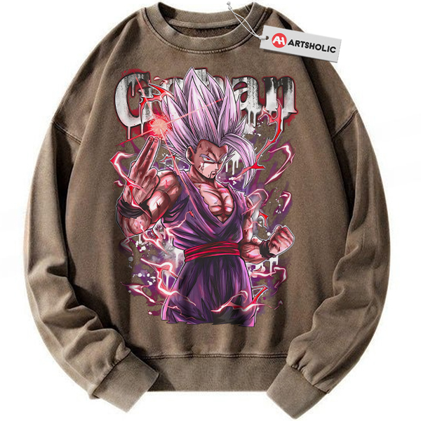 Alternative view of Son Gohan Sweatshirt, Dragon Ball Sweatshirt, DBZ Sweatshirt, Anime Sweatshirt, Vintage Sweatshirt