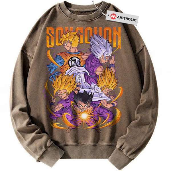 Alternative view of Son Gohan Sweatshirt, Dragon Ball Sweatshirt, DBZ Sweatshirt, Anime Sweatshirt, Vintage Sweatshirt