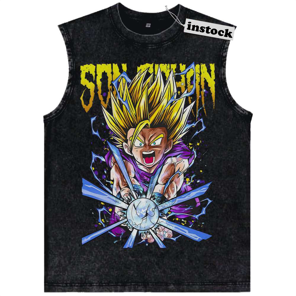 Son Gohan Tank Top, Dragon Ball Tank Top, Anime Tank Top, Vintage Tank Top