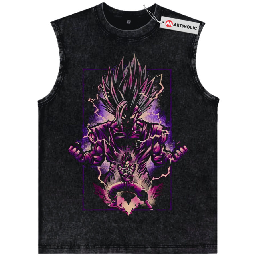 Alternative view of Son Gohan Tank Top, Dragon Ball Tank Top, DBZ Tank Top, Anime Tank Top, Vintage Tank Top