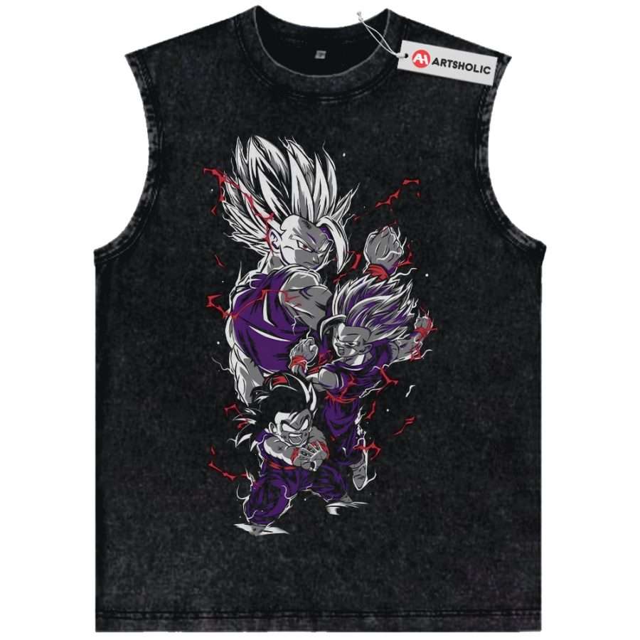 Alternative view of Son Gohan Tank Top, Dragon Ball Tank Top, DBZ Tank Top, Anime Tank Top, Vintage Tank Top