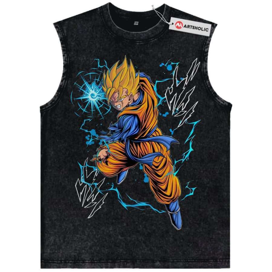 Alternative view of Son Gohan Tank Top, Dragon Ball Tank Top, DBZ Tank Top, Anime Tank Top, Vintage Tank Top