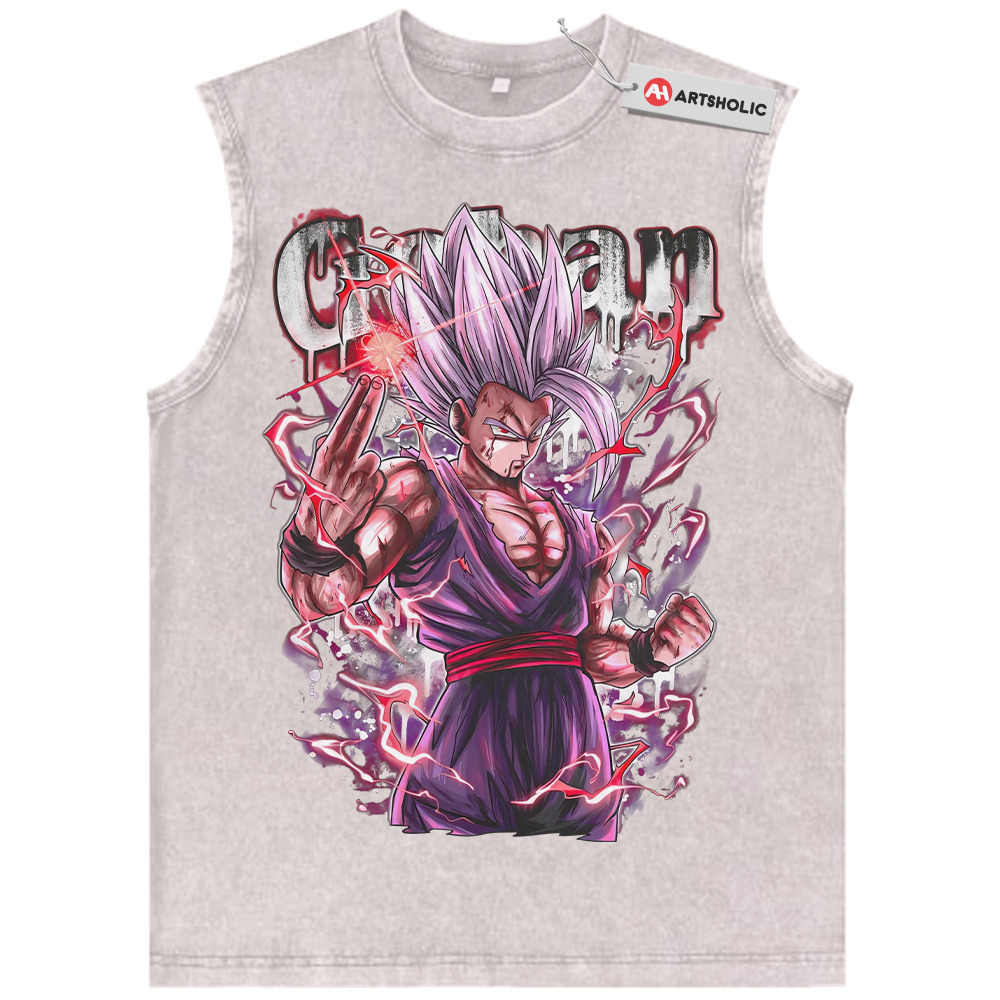 Alternative view of Son Gohan Tank Top, Dragon Ball Tank Top, DBZ Tank Top, Anime Tank Top, Vintage Tank Top