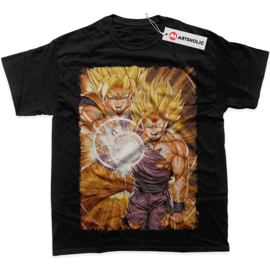 Alternative view of Son Goku and Gohan Shirt, Dragon Ball Shirt, Anime Shirt, graphic Tee