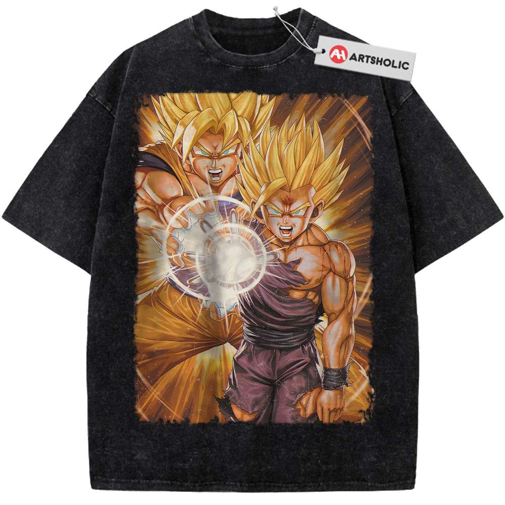 Alternative view of Son Goku and Gohan Shirt, Dragon Ball Shirt, Anime Shirt, Vintage Tee