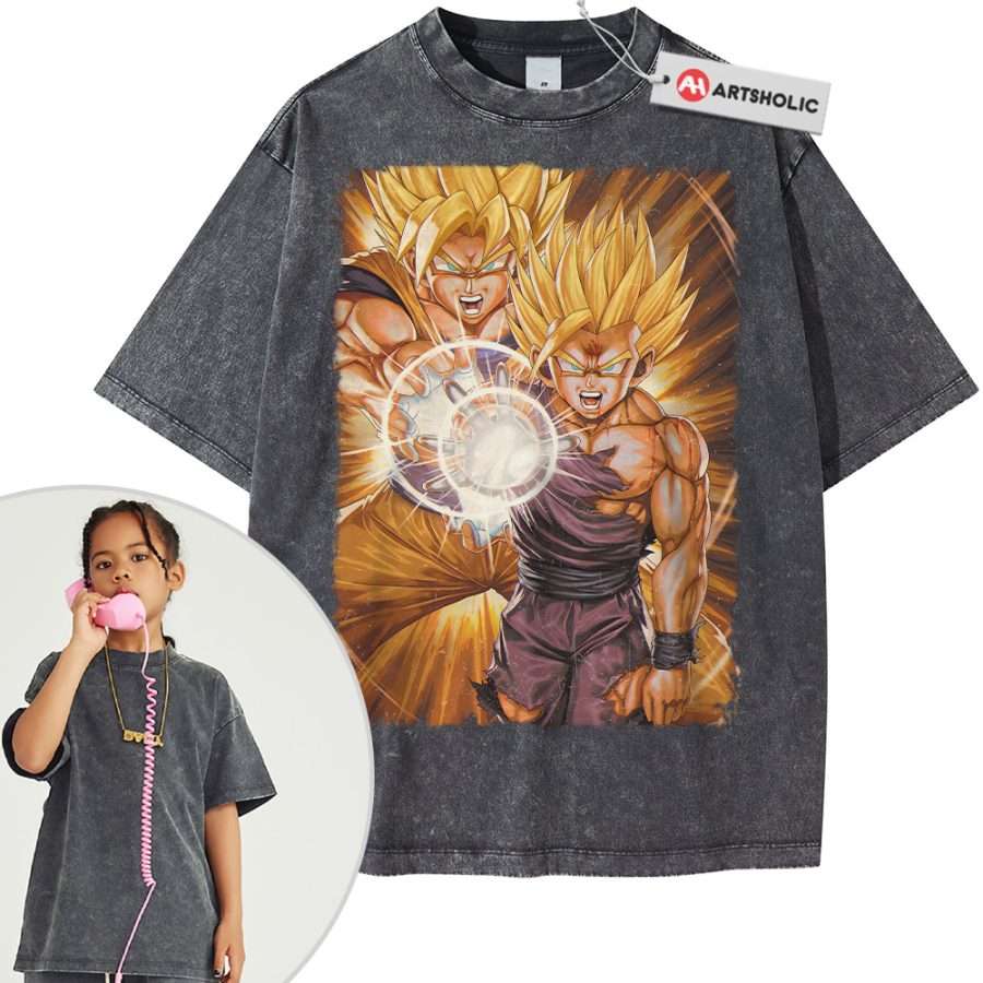 Son Goku and Gohan Shirt For Kids, Dragon Ball Shirt For Kids, Anime Shirt For Kids, Vintage Tee For Kids - Image 10