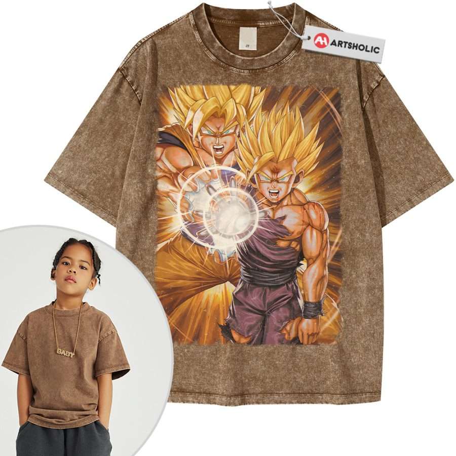 Son Goku and Gohan Shirt For Kids, Dragon Ball Shirt For Kids, Anime Shirt For Kids, Vintage Tee For Kids - Image 8