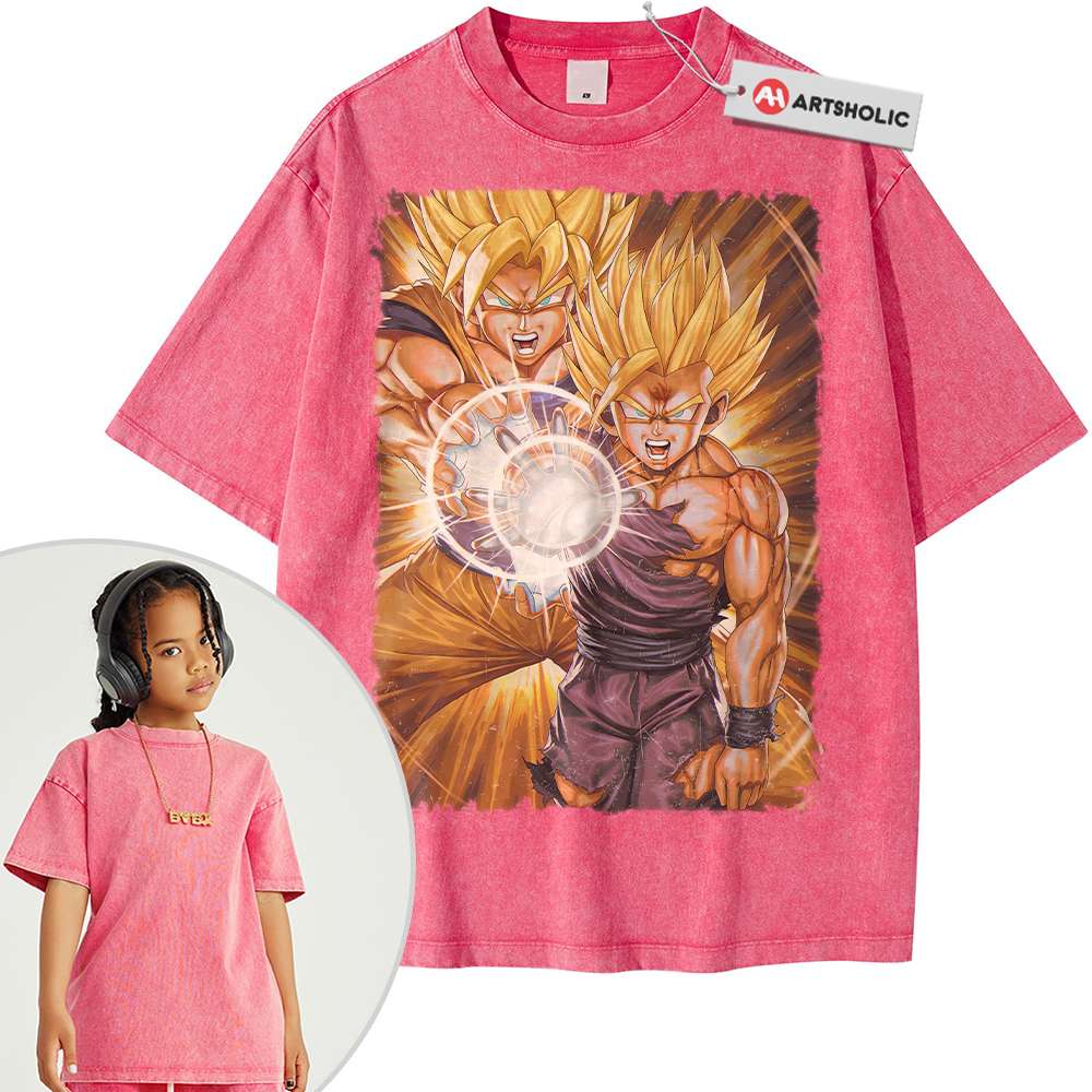 Son Goku and Gohan Shirt For Kids, Dragon Ball Shirt For Kids, Anime Shirt For Kids, Vintage Tee For Kids - Image 4