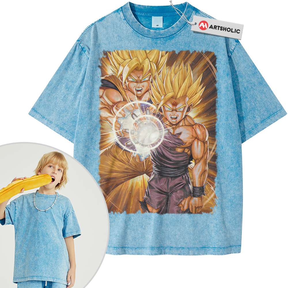 Son Goku and Gohan Shirt For Kids, Dragon Ball Shirt For Kids, Anime Shirt For Kids, Vintage Tee For Kids - Image 3
