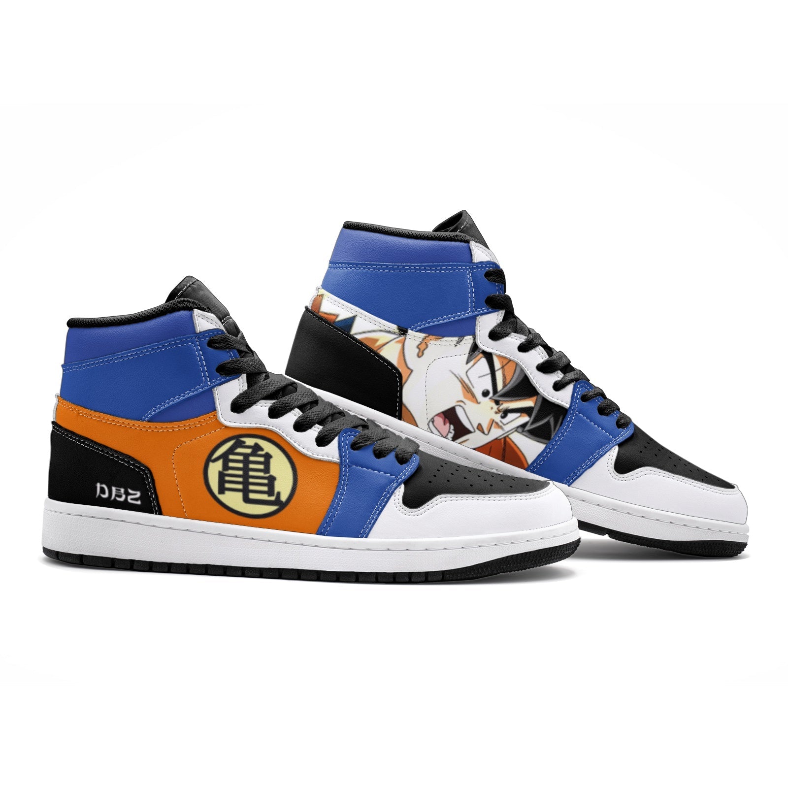 Alternative view of Son Goku Dragonball Z Custom Sneaker Mid 1 Basketball Shoes - Otaku Hall