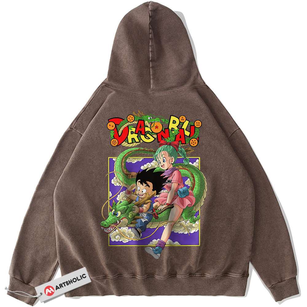 Alternative view of Son Goku Hoodie, Bulma Hoodie, Dragon Ball Hoodie, DBZ Hoodie, Anime Hoodie, Vintage Hoodie