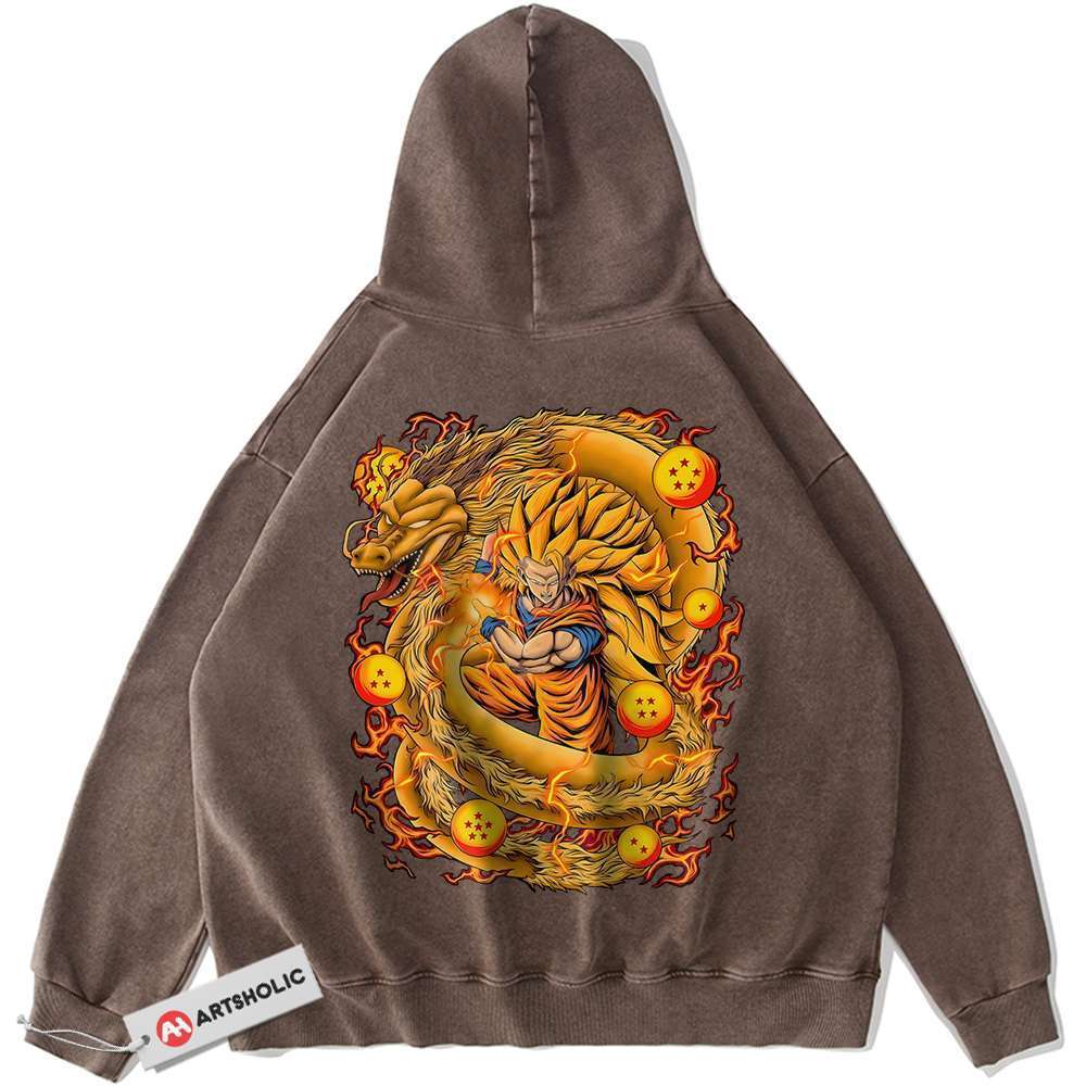 Alternative view of Son Goku Hoodie, Dragon Ball Z Hoodie, DBZ Hoodie, Anime Hoodie, Vintage Hoodie