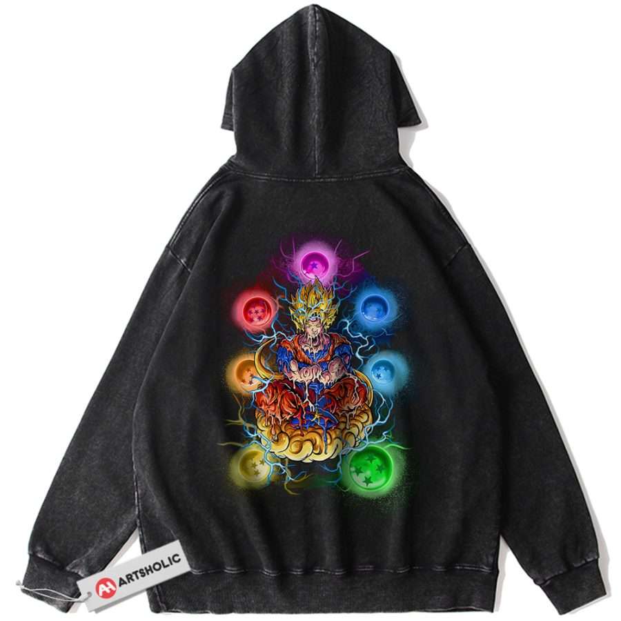 Alternative view of Son Goku Hoodie, Dragon Ball Z Hoodie, DBZ Hoodie, Anime Hoodie, Vintage Hoodie