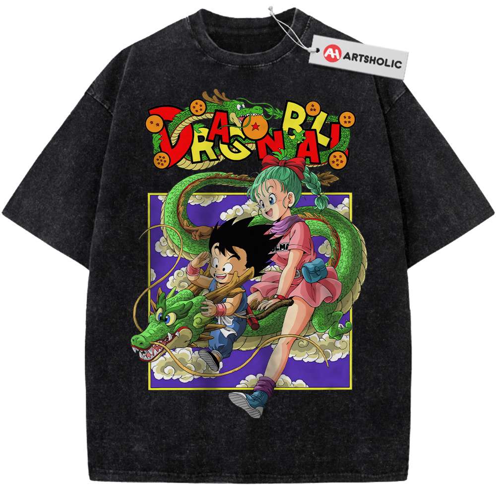 Alternative view of Son Goku Shirt, Bulma Shirt, Dragon Ball Shirt, DBZ Shirt, Anime Shirt, Vintage T-Shirt