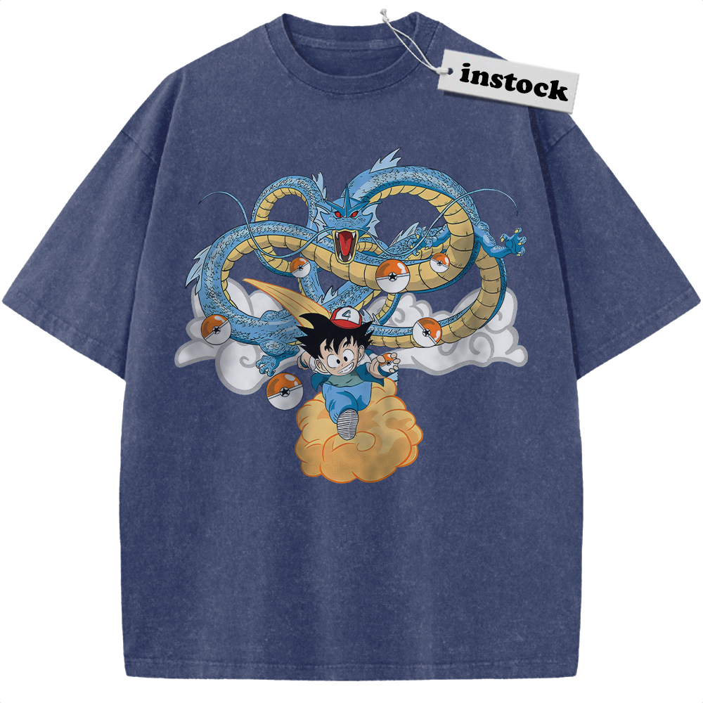 Son Goku Shirt, Dragon Ball x Pokemon Shirt, Anime Shirt, Vintage Tee