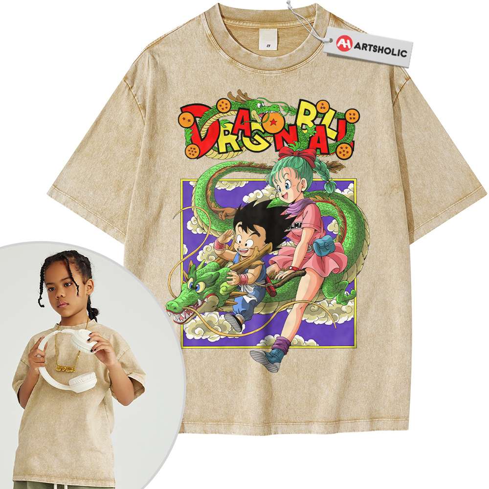 Alternative view of Son Goku Shirt For Kids, Bulma Shirt For Kids, Dragon Ball Shirt For Kids, DBZ Shirt For Kids, Anime Shirt For Kids, Vintage T-Shirt For Kids