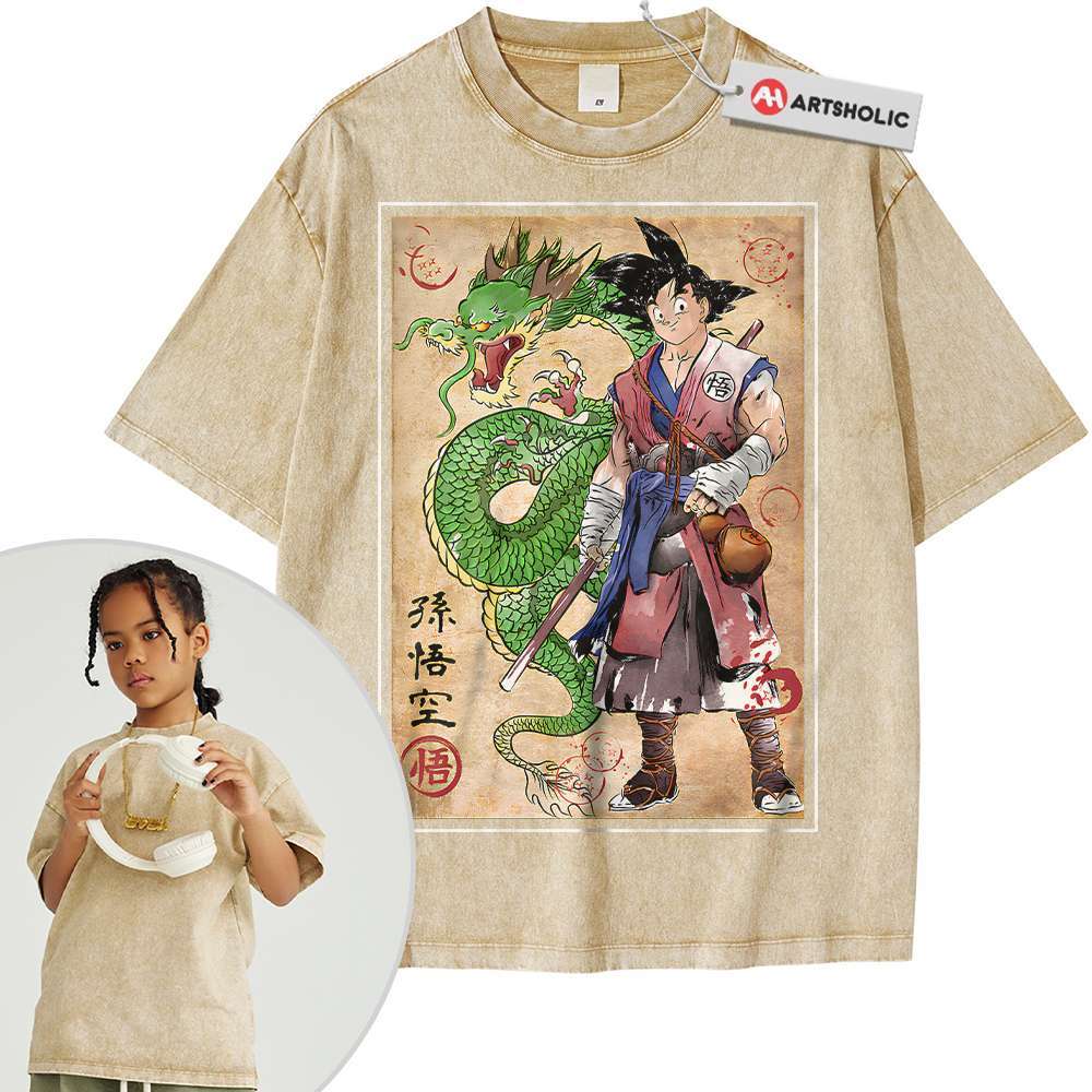 Alternative view of Son Goku Shirt For Kids, Shenron Shirt For Kids, Dragon Ball Z Shirt For Kids, DBZ Shirt For Kids, Anime Shirt For Kids, Vintage Tee For Kids