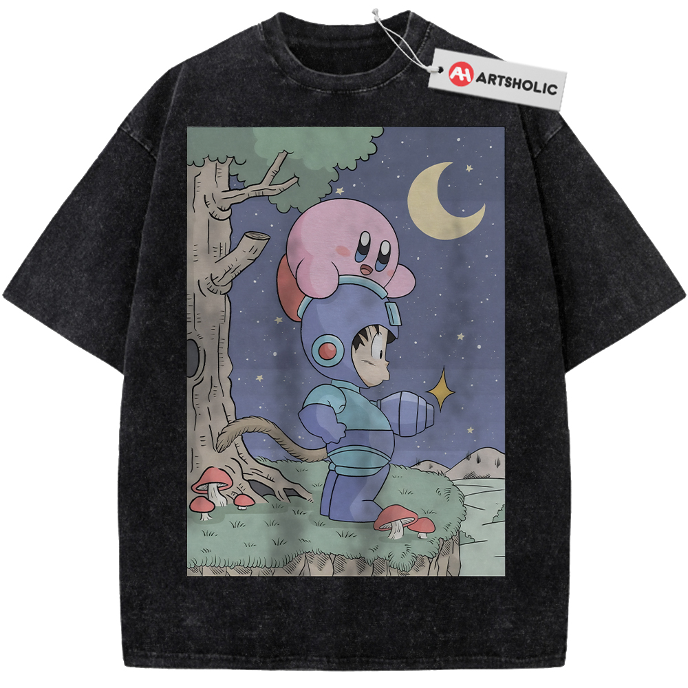 Alternative view of Son Goku Shirt, Kirby Shirt, Dragon Ball Shirt, Anime Shirt, Vintage T-Shirt