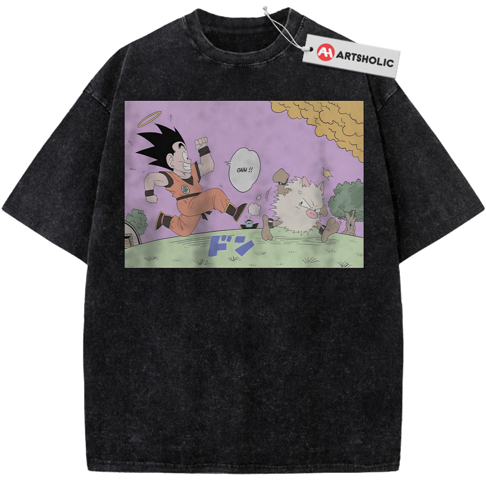 Alternative view of Son Goku Shirt, Primeape Shirt, Dragon Ball Shirt, Pokemon Shirt, Anime Shirt, Vintage Tee