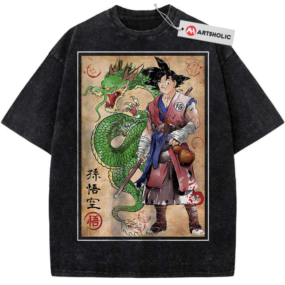 Alternative view of Son Goku Shirt, Shenron Shirt, Dragon Ball Z Shirt, DBZ Shirt, Anime Shirt, Vintage Tee