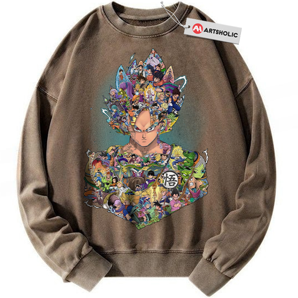Alternative view of Son Goku Sweatshirt, Dragon Ball Sweatshirt, Anime Sweatshirt, Vintage Sweatshirt