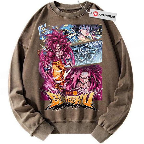 Alternative view of Son Goku Sweatshirt, Dragon Ball Sweatshirt, DBZ Sweatshirt, Anime Sweatshirt, Vintage Sweater