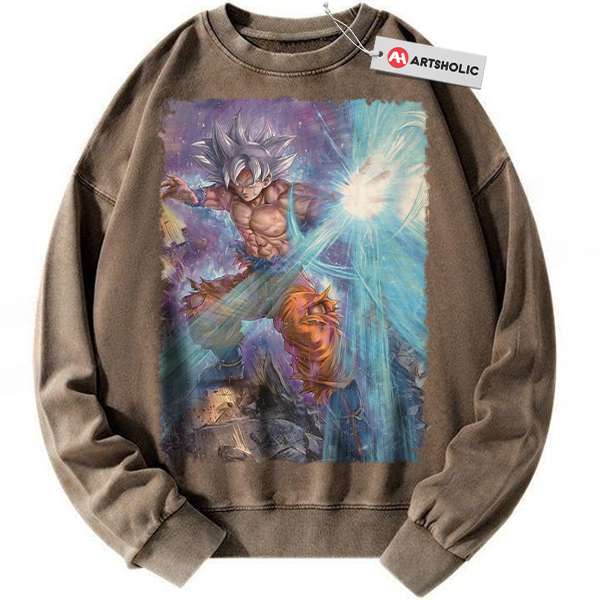 Alternative view of Son Goku Sweatshirt, Dragon Ball Sweatshirt, DBZ Sweatshirt, Anime Sweatshirt, Vintage Sweater