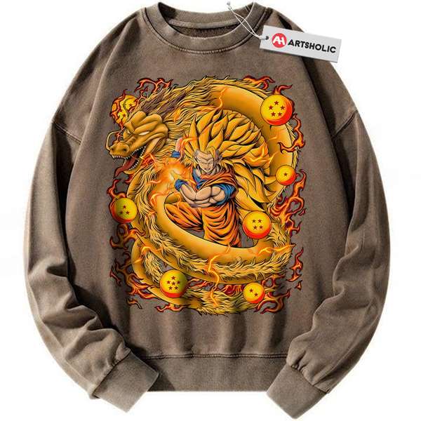 Alternative view of Son Goku Sweatshirt, Dragon Ball Z Sweatshirt, DBZ Sweatshirt, Anime Sweatshirt, Vintage Sweater