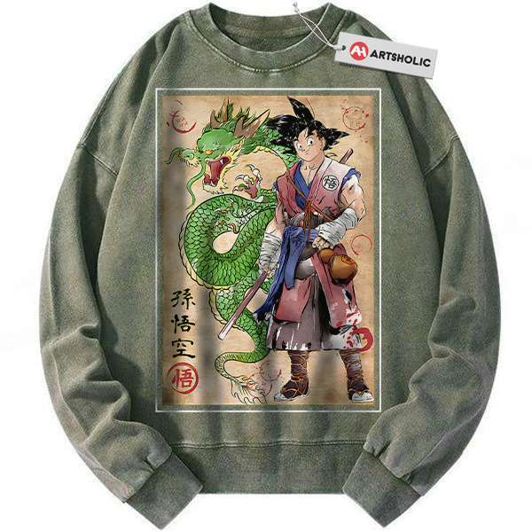 Alternative view of Son Goku Sweatshirt, Shenron Sweatshirt, Dragon Ball Z Sweatshirt, DBZ Sweatshirt, Anime Sweatshirt, Vintage Sweater