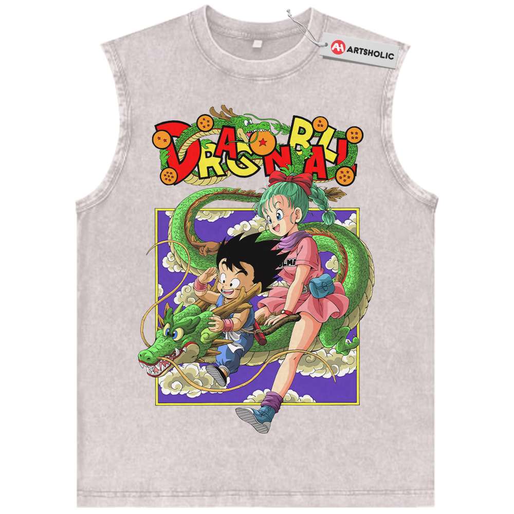 Alternative view of Son Goku Tank Top, Bulma Tank Top, Dragon Ball Tank Top, DBZ Tank Top, Anime Tank Top, Vintage Tank Top