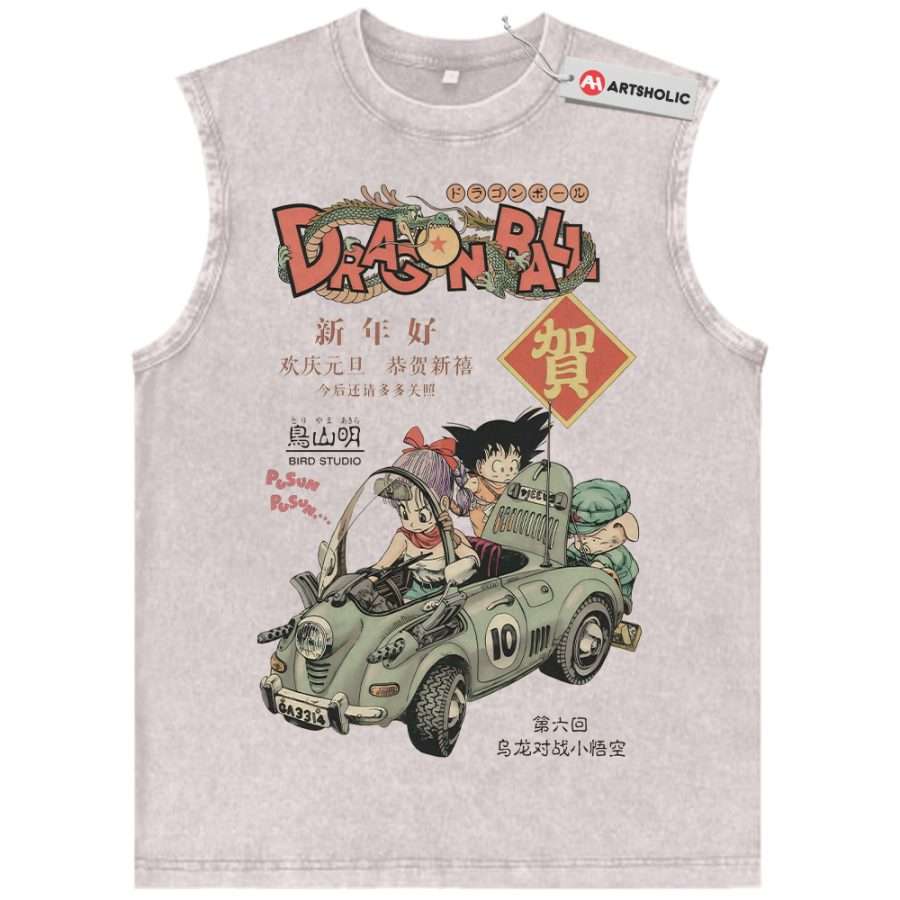 Alternative view of Son Goku Tank Top, Bulma Tank Top, Dragon Ball Tank Top, DBZ Tank Top, Anime Tank Top, Vintage Tank Top