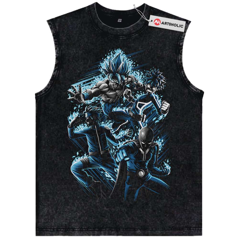 Son Goku Tank Top, Deku Tank Top, Saitama Tank Top, Naruto Tank Top, Anime Tank Top, Vintage Tank Top