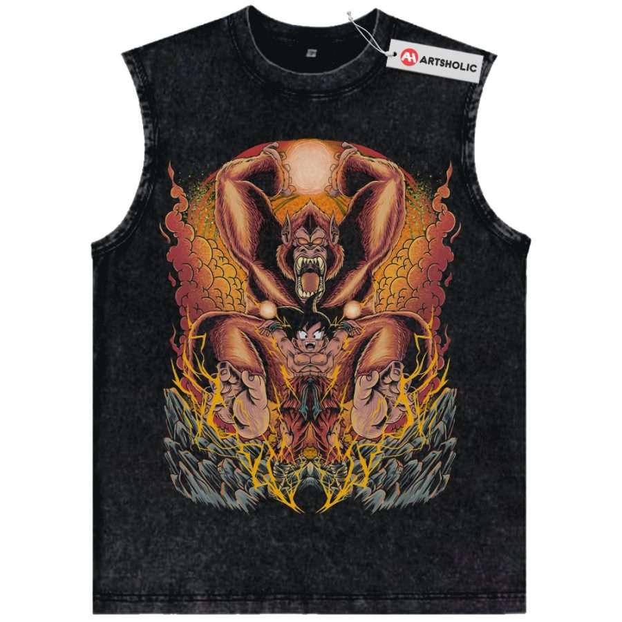 Alternative view of Son Goku Tank Top, Dragon Ball Tank Top, Anime Tank Top, Vintage Tank Top