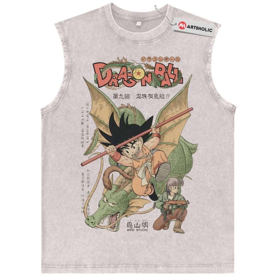 Alternative view of Son Goku Tank Top, Dragon Ball Tank Top, DBZ Tank Top, Anime Tank Top, Vintage Tank Top