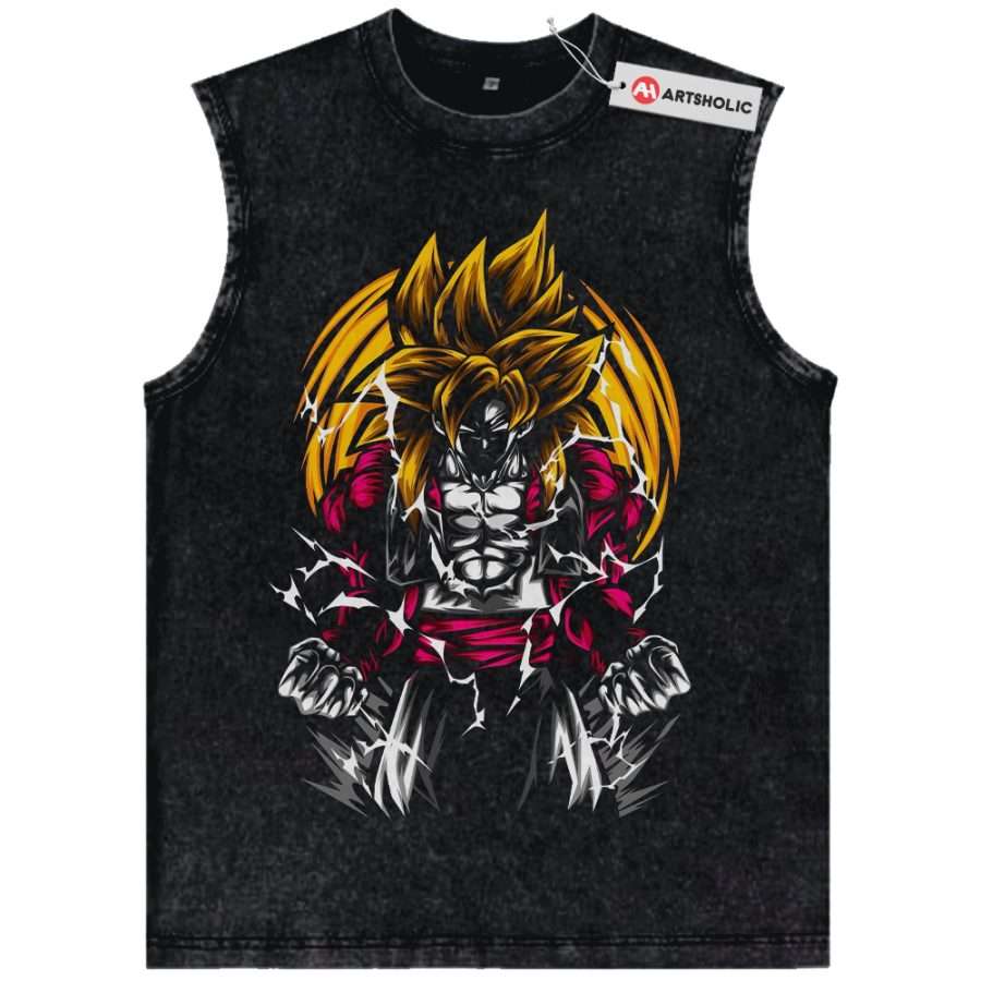 Alternative view of Son Goku Tank Top, Dragon Ball Tank Top, DBZ Tank Top, Anime Tank Top, Vintage Tank Top