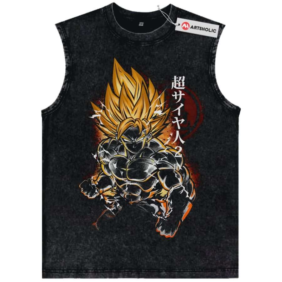Alternative view of Son Goku Tank Top, Dragon Ball Tank Top, DBZ Tank Top, Anime Tank Top, Vintage Tank Top