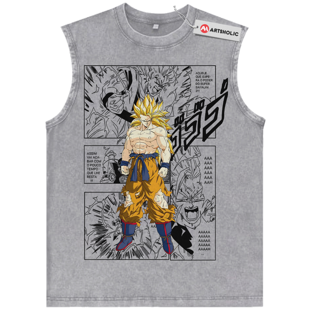 Alternative view of Son Goku Tank Top, Dragon Ball Tank Top, DBZ Tank Top, Anime Tank Top, Vintage Tank Top