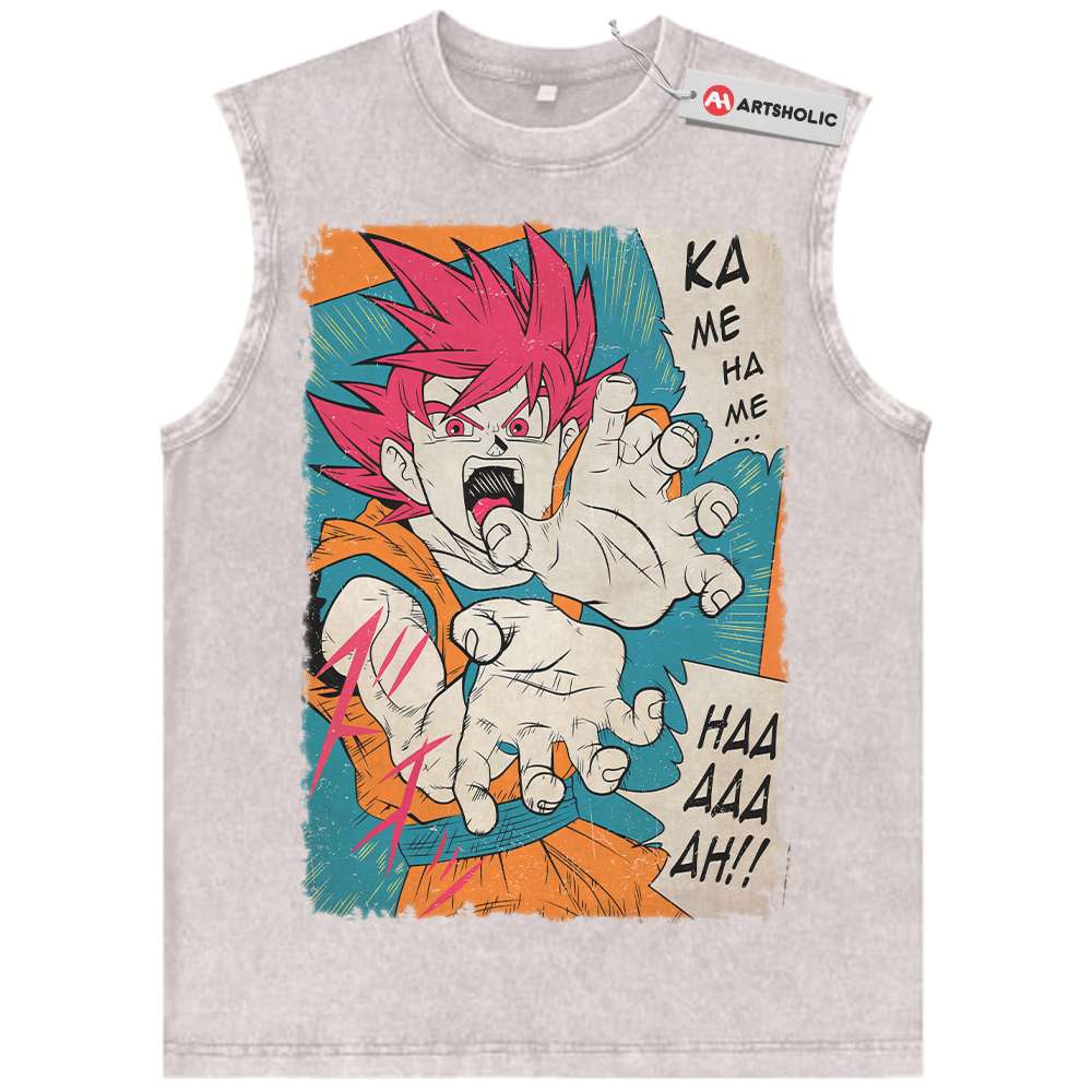 Alternative view of Son Goku Tank Top, Dragon Ball Z Tank Top, DBZ Tank Top, Anime Tank Top, Vintage Tank Top