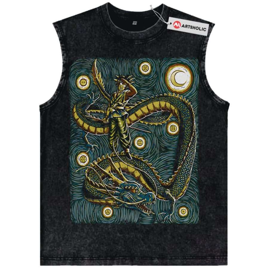 Alternative view of Son Goku Tank Top, Dragon Ball Z Tank Top, DBZ Tank Top, Anime Tank Top, Vintage Tank Top