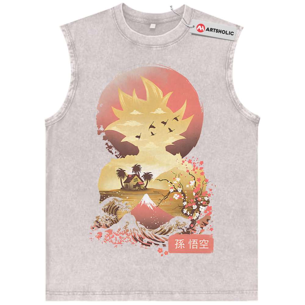 Alternative view of Son Goku Tank Top, Dragon Ball Z Tank Top, DBZ Tank Top, Anime Tank Top, Vintage Tank Top