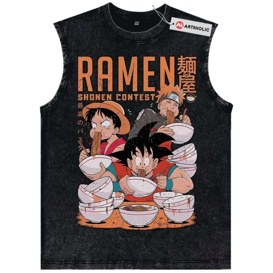 Alternative view of Son Goku Tank Top, Luffy Tank Top, Naruto Tank Top, Anime Tank Top, Vintage Tank Top
